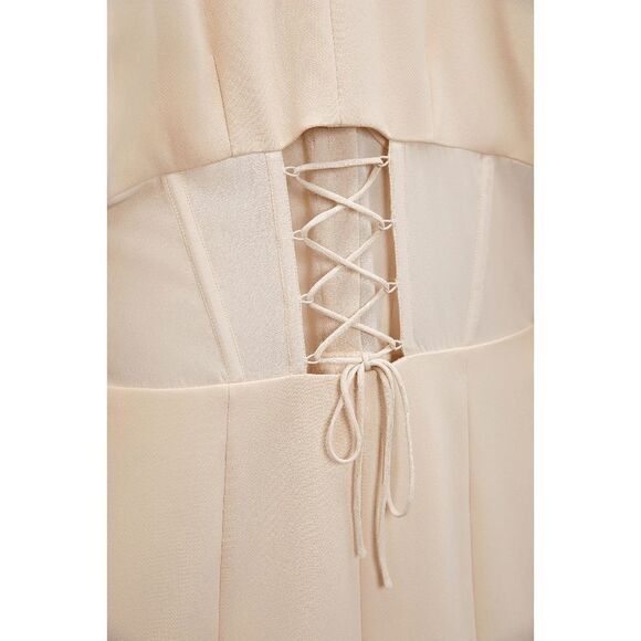 ZARA CORSET BLAZER DRESS BEIGE - Picture 16 of 17